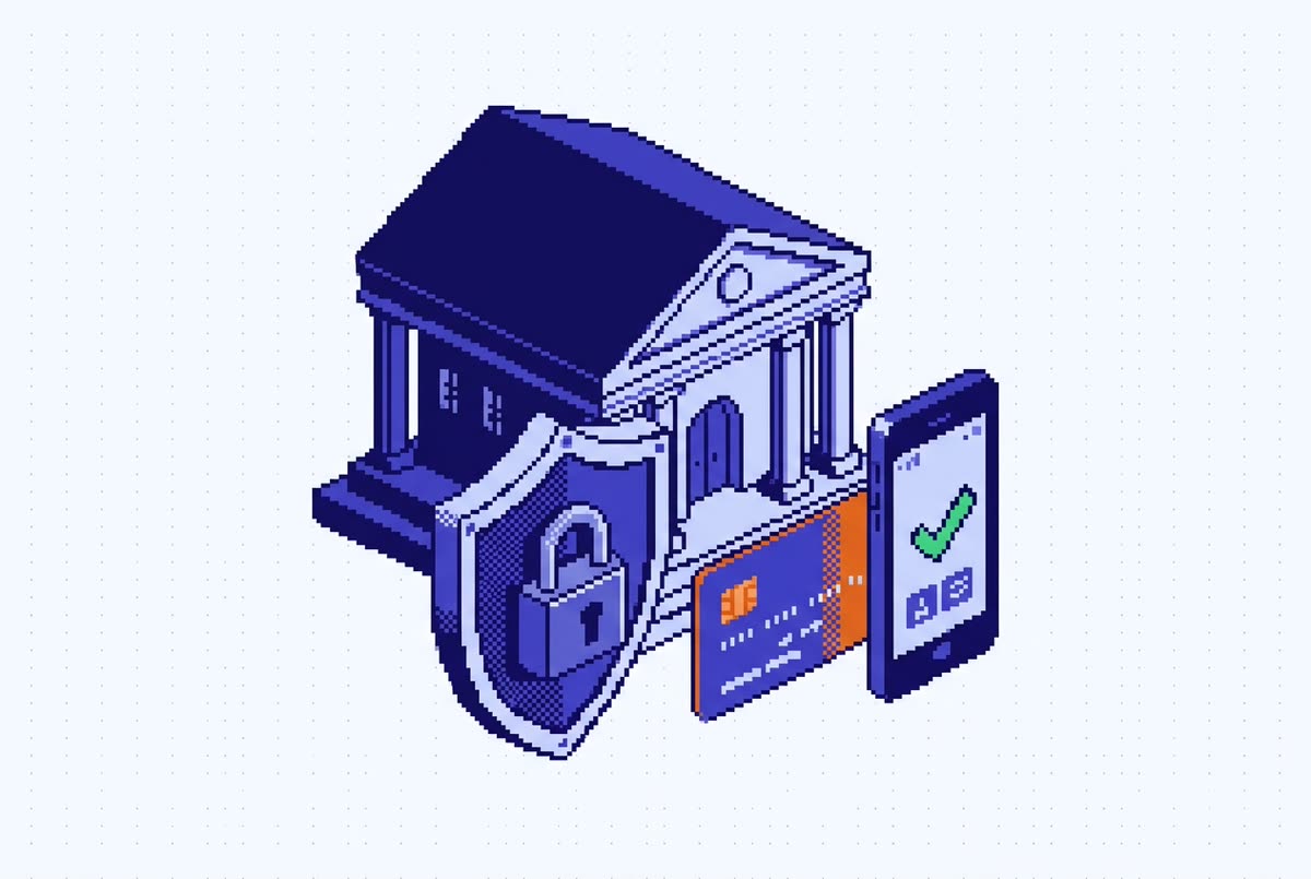 Pixel illustration for Banking & fintech