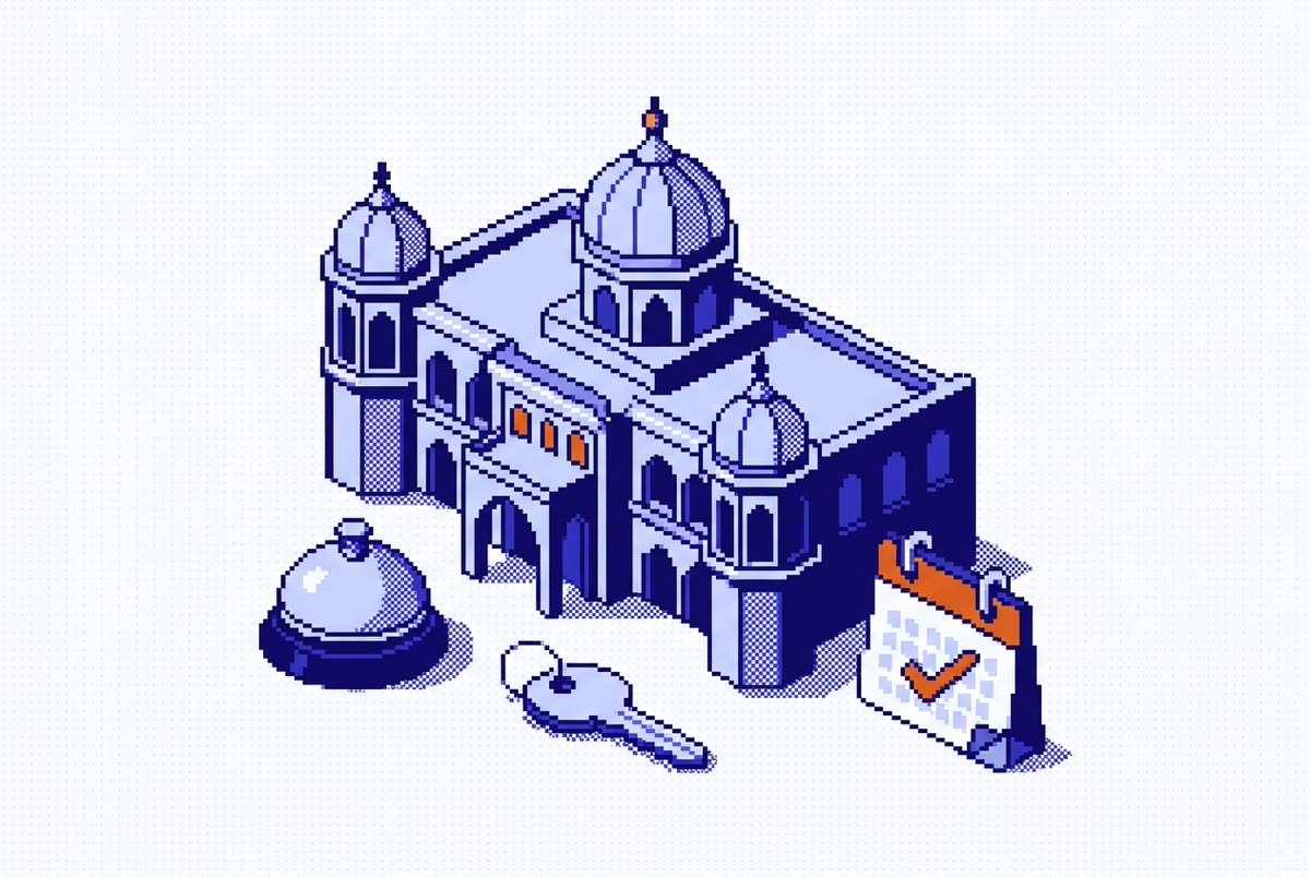 Pixel illustration for Hospitality & travel